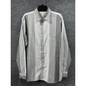 Native Code Long Sleeve Shirt Mens XL Grey Button Down Striped Collared‎